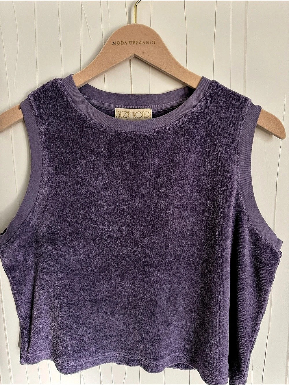Suzie Kondi Purple Terry Tank Top Size Large Like New
